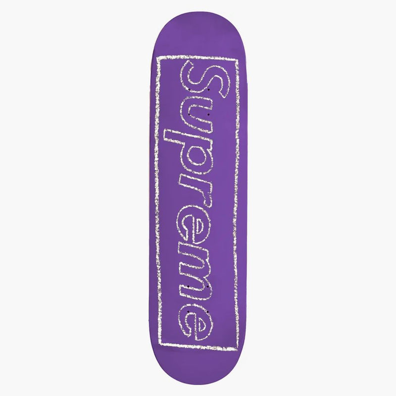 Supreme Kaws Chalk logo skateboard däck lila