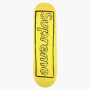 Supreme Kaws Chalk Logo Skateboard Deck Yellow