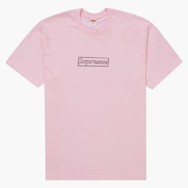 Supreme Kaws Chalk Logo Tee Light Pink