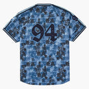 Supreme Kanji Camo Zip Up Baseball Jersey Blue