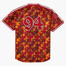 Nejvyšší Kanji Camo Zip Up Baseball Jersey Red