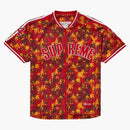 Nejvyšší Kanji Camo Zip Up Baseball Jersey Red