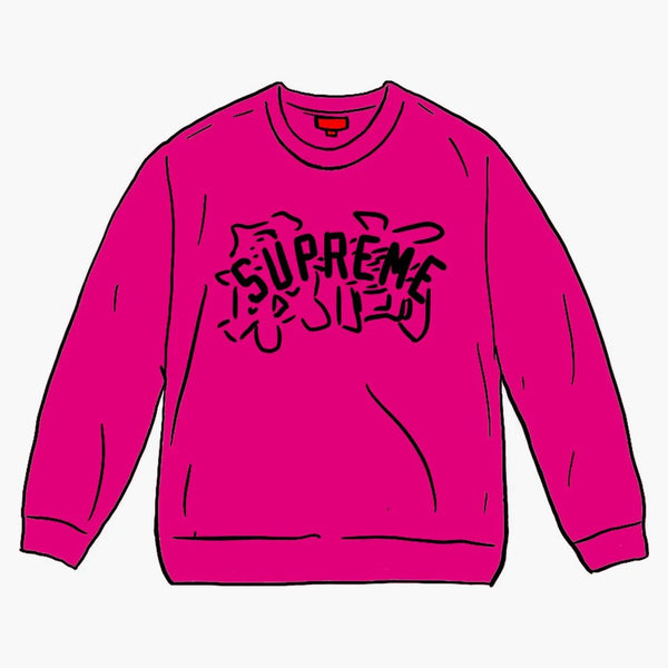 Supreme Kanji Logo Crewneck Fuchsia