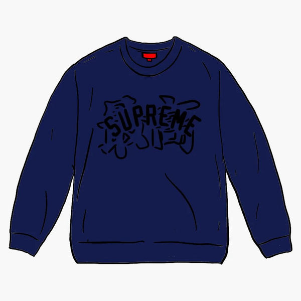 Supreme Kanji Logo Crewneck Navy