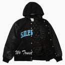 Supreme King Hooded Varsity Jacket Black