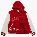 Supreme King Hooded Varsity Jacket Red