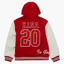 Supreme King Hooded Varsity Jacket Red