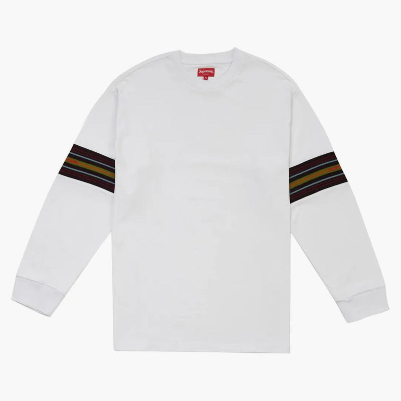 Supreme Knit Panel Stripe LS Top White