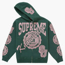 Supreme Knowledge Reigns Zip Up Hooded Sweatshirt Dark Green