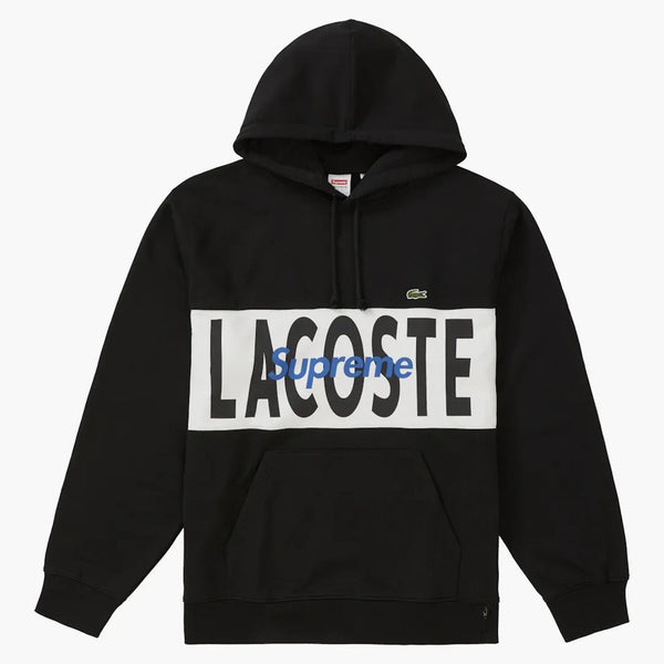 Nejvyšší lakoste logo panel kapucí mikina černá