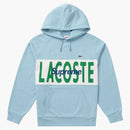 Supreme Lacoste Logo Panel Hooded Sweatshirt Light Blue