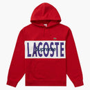 Supreme lacoste logo panel sudadera con capucha roja