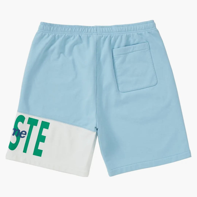 Supreme Lacoste logo panel mikina světle modrá