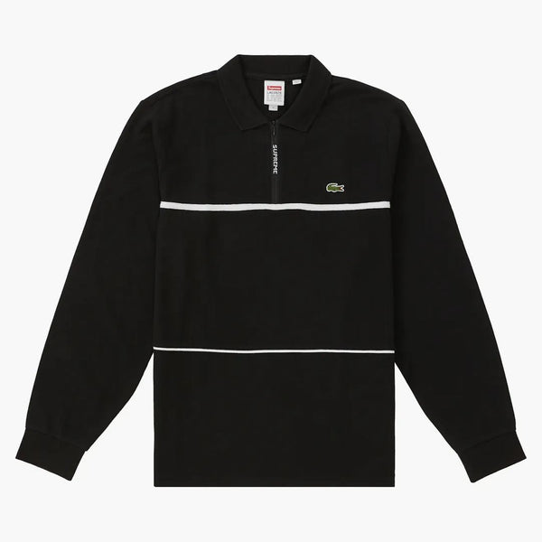 Supreme Lacoste Pique Zip L/s Polo Black