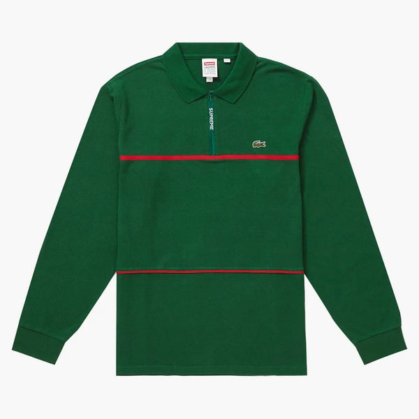 Supreme Lacoste Pique Zip L/s Polo Green