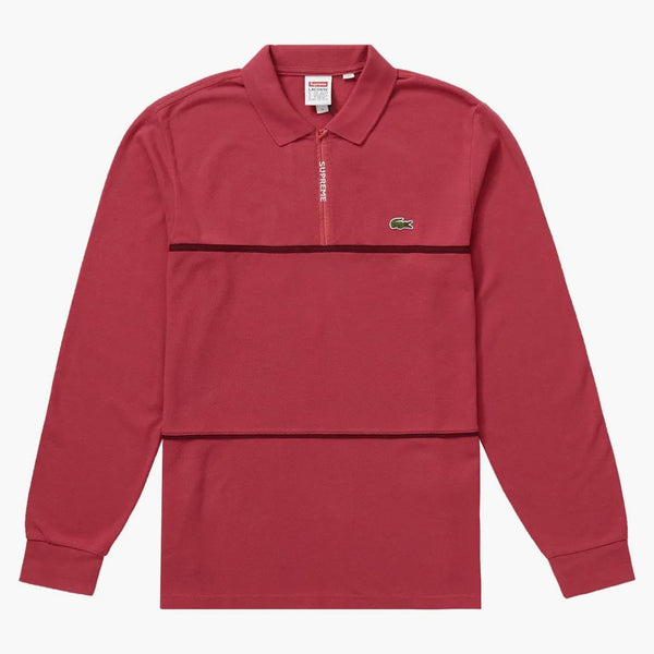 Supreme Lacoste Pique Zip L/s Polo Pink