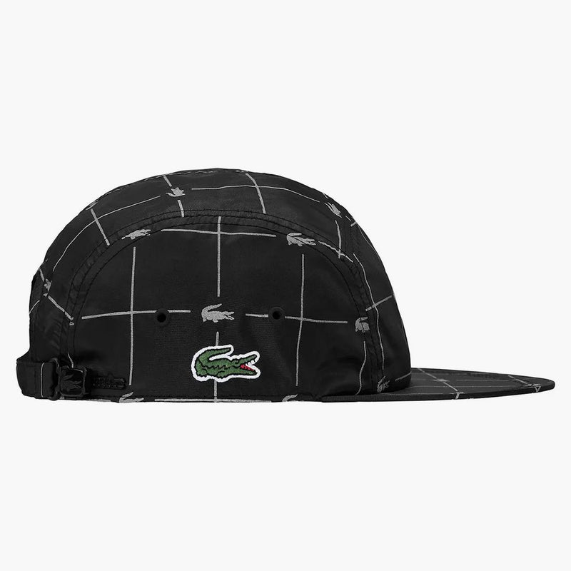 Supremo Lacoste Reflective Grid Nylon Camp Cap Black