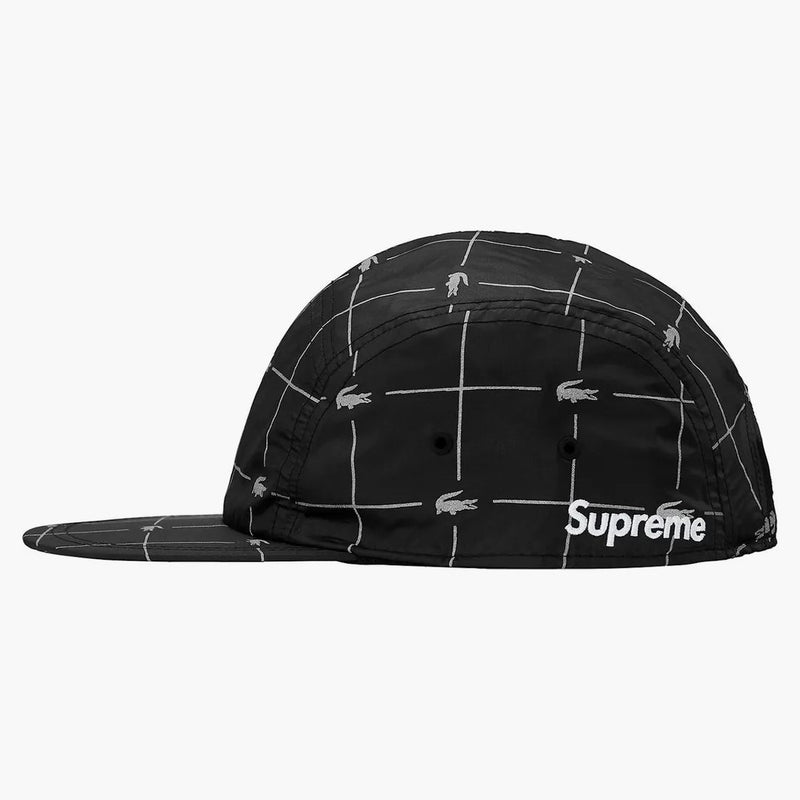 Supremo Lacoste Reflective Grid Nylon Camp Cap Black