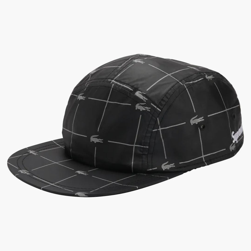 Supremo Lacoste Reflective Grid Nylon Camp Cap Black
