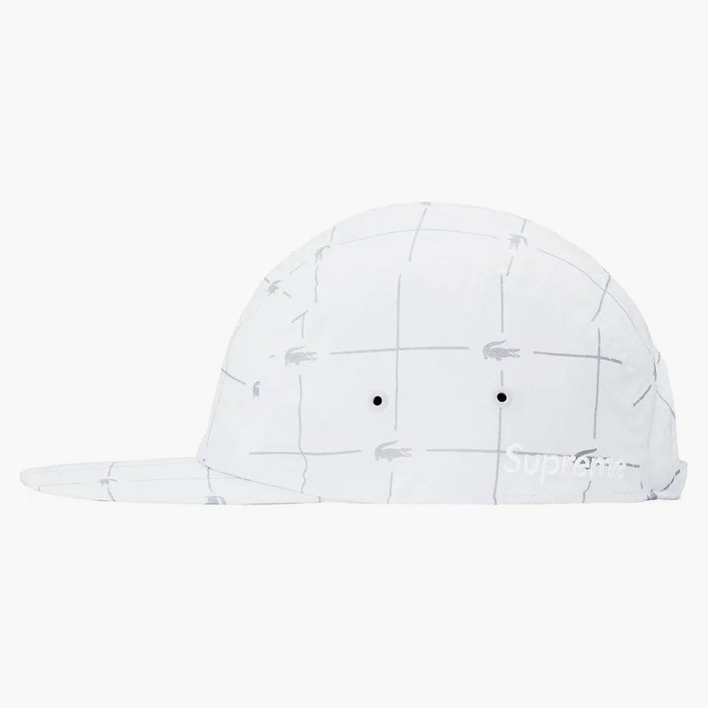 Supreme Lacoste Reflective Grid Nylon Camp Cap White