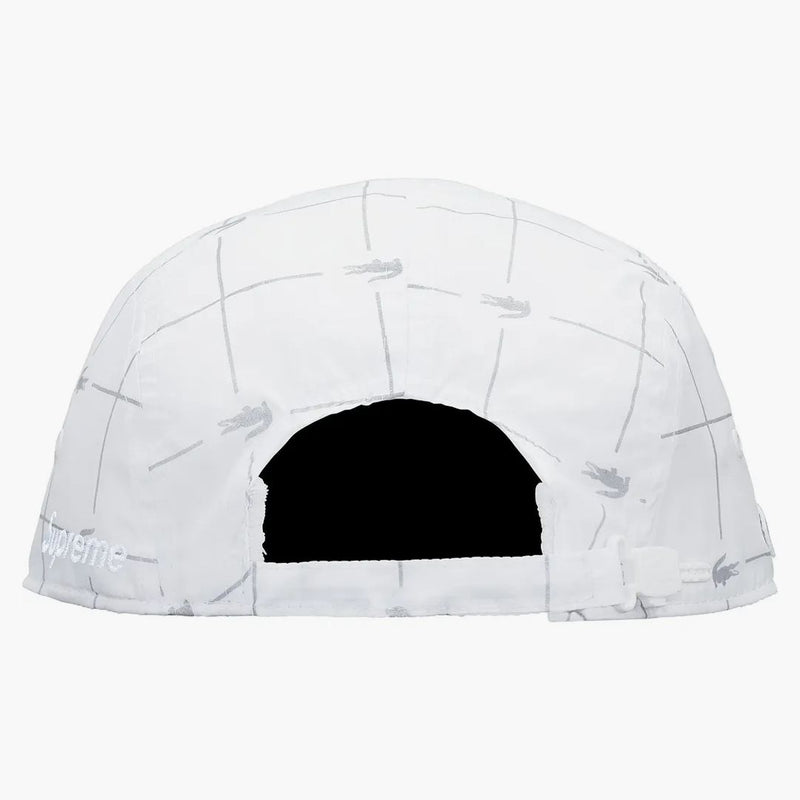 Supreme Lacoste Reflective Grid Nylon Camp Cap White