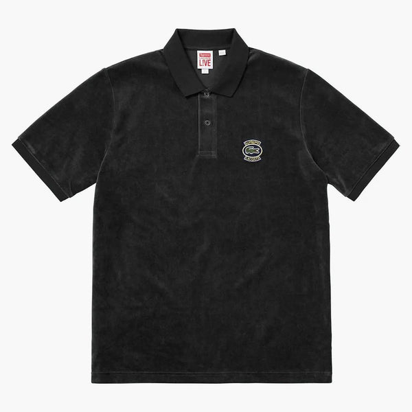 Supreme Lacoste Velour Polo Black