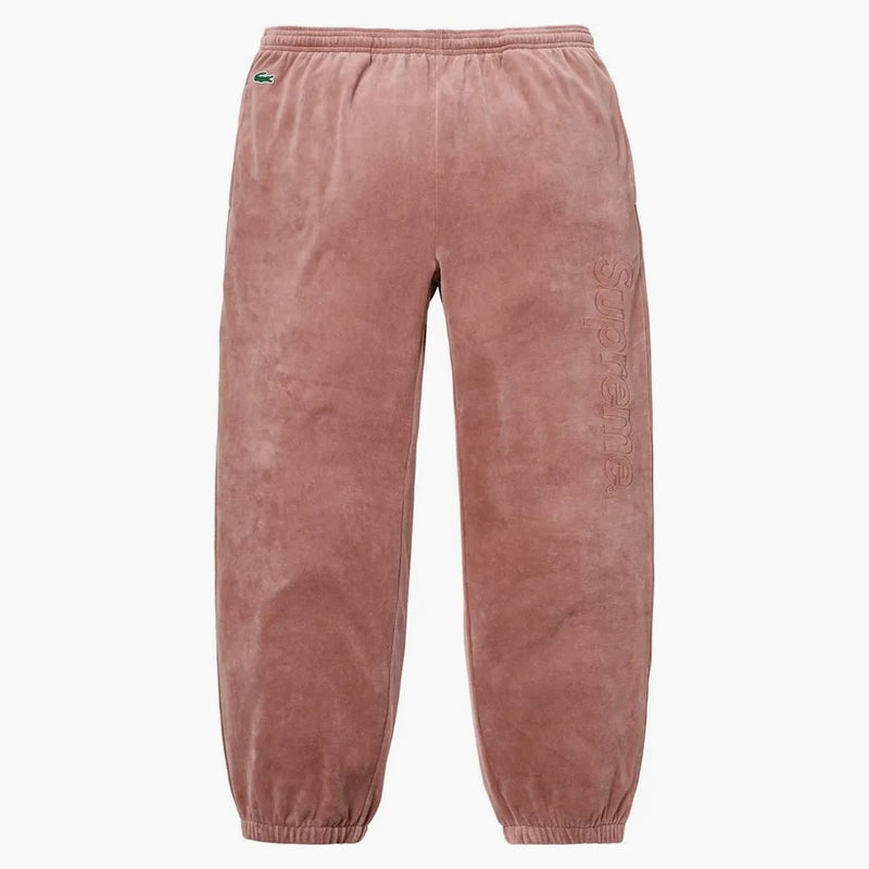 Supreme Lacoste Velour Track Pant Light Maroon