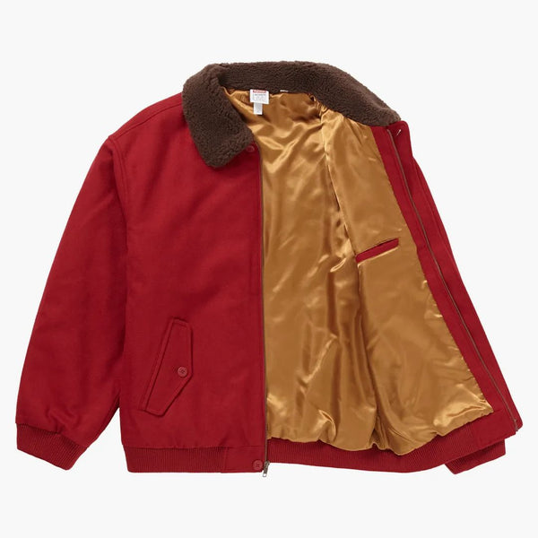 Supreme Lacoste Wool Bomber Jacket Red