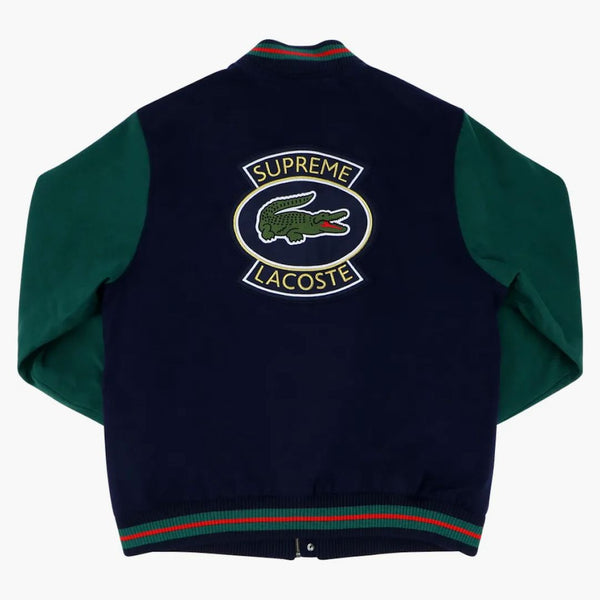 Supreme Lacoste Wool Varsity Jacket Navy