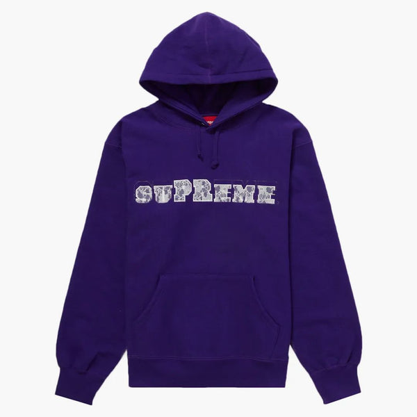 Supreme spets huva tröja lila