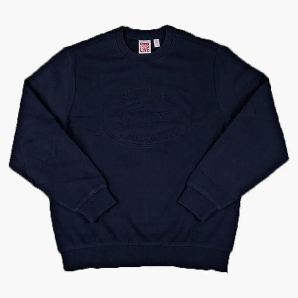 Supreme Lacoste Pique Crewneck Navy