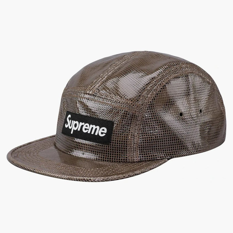 Supreme Laminated Box Weaven Camp Cap Black