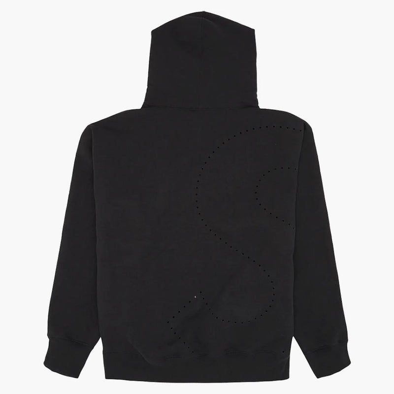 Supreme Laser Cut s logotyp huva tröja svart