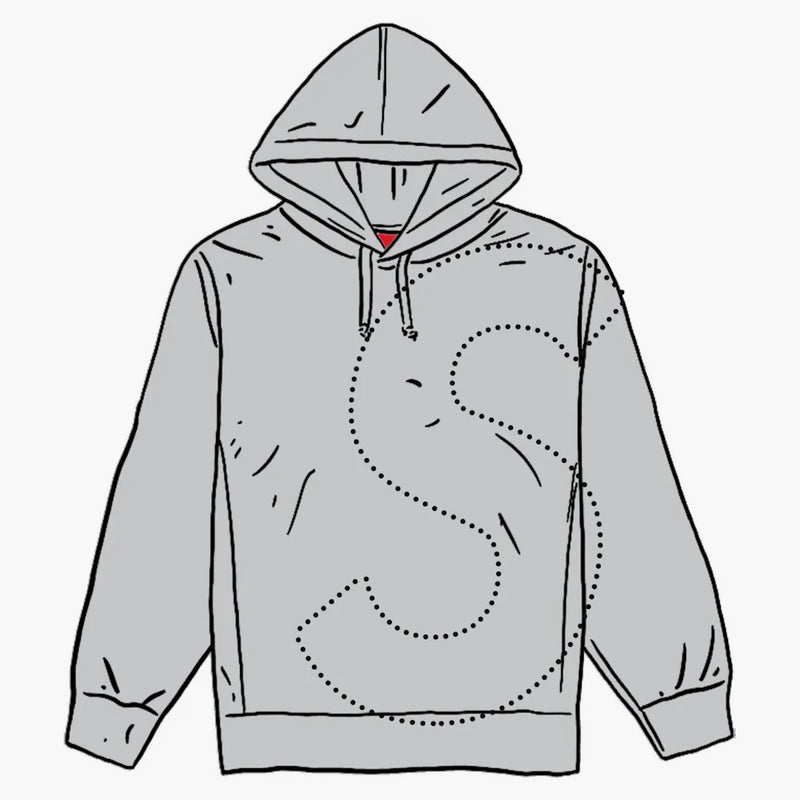 Nejvyšší laserová řezaná logo s kapucí mikina Heather šedá