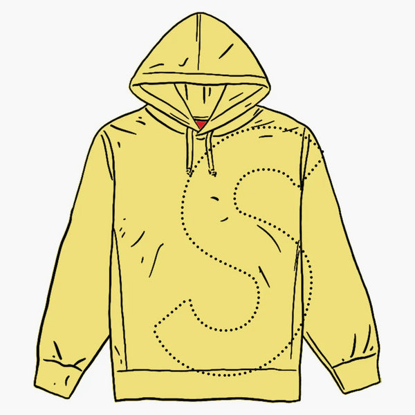 Supreme Laser Cut S Logo Hooded Sweatshirt Light Lemon