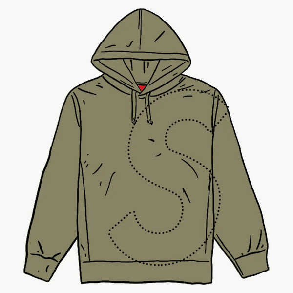 Supreme Laser Cut S Logo Hooded Sweatshirt Light Olive