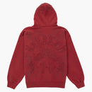 Supreme Leather Applique Zip Up Hooded Sweatshirt Burnt Red