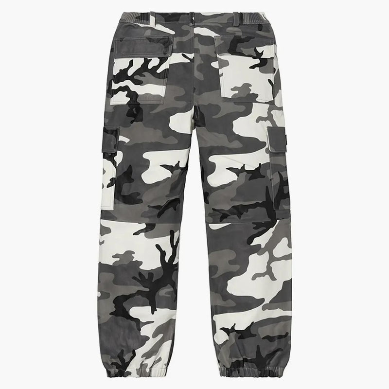 Supreme Leather Cargo Pants Snow Camo