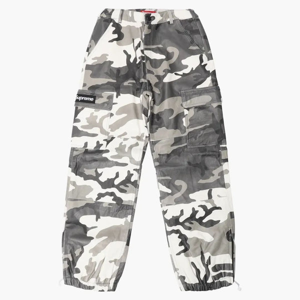 Supreme Leather Cargo Pants Snow Camo