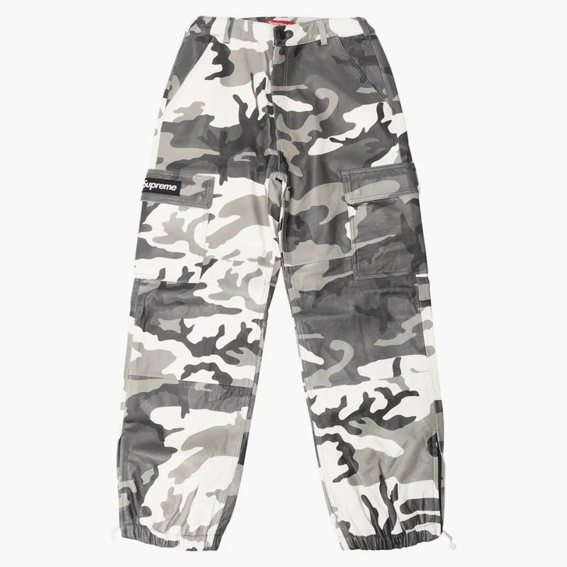 Supreme Leather Cargo Pants Snow Camo