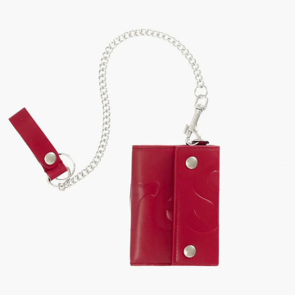 Supreme Leather Chain Wallet (fw25) Red
