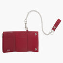 Supreme Leather Chain Wallet Red