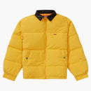 Supreme Leather Collar Puffy Jacket Yellow
