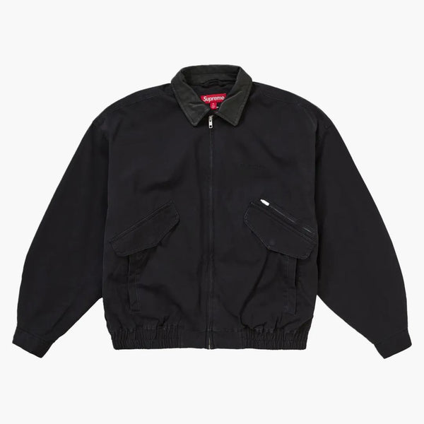 Supreme Leather Collar Utility Jacket Fw24 Black