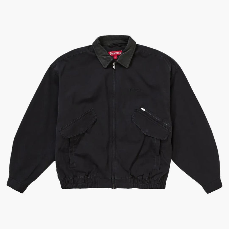 Najwyższa skórzana kurtka kołnierza FW24 Czarna