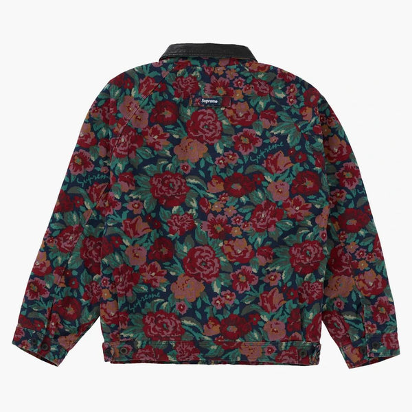 Chaqueta de trabajo de cuero de cuero supremo digi floral