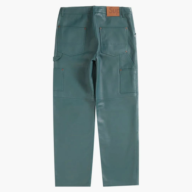 Nejvyšší kůže dvojitý malíř kolena Pant Dusty Teal