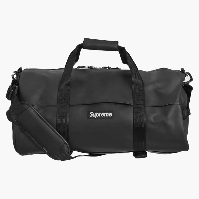Nejvyšší kožená taška na duffle černá