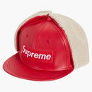 Supreme Leather Earflap Box Logo New Era Red