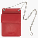 Nejvyšší držák ID kůže + peněženka červená